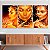 Quadros Decorativos Trio em Canvas Beleza Feminina Mulheres com Maquiagem Dourada - Imagem 1
