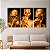Quadros Decorativos Trio em Canvas Beleza Feminina Mulheres com Maquiagem Dourada - Imagem 3
