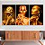 Quadros Decorativos Trio em Canvas Beleza Feminina Mulheres com Maquiagem Dourada - Imagem 1
