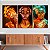 Quadros Decorativos Trio em Canvas Beleza Feminina Mulheres com Maquiagem Dourada - Imagem 1