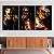 Quadros Decorativos Trio em Canvas Beleza Feminina Mulheres com Maquiagem Preta e Dourada - Imagem 2