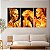 Quadros Decorativos Trio em Canvas Beleza Feminina Mulheres com Maquiagem Dourada - Imagem 3