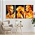 Quadros Decorativos Trio em Canvas Beleza Feminina Mulheres com Maquiagem Dourada - Imagem 1