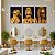 Quadros Decorativos Trio em Canvas Beleza Feminina Mulheres com Maquiagem Dourada - Imagem 1