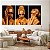 Quadros Decorativos Trio em Canvas Beleza Feminina Mulheres com Maquiagem Dourada - Imagem 3