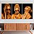 Quadros Decorativos Trio em Canvas Beleza Feminina Mulheres com Maquiagem Dourada - Imagem 5