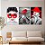 Quadros Decorativos Trio em Canvas Beleza Feminina Mulheres com Detalhes Vermelhos - Imagem 4