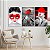 Quadros Decorativos Trio em Canvas Beleza Feminina Mulheres com Detalhes Vermelhos - Imagem 5