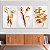 Quadros Decorativos Trio em Canvas Flores Douradas e Brancas - Imagem 4