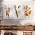 Quadros Decorativos Trio em Canvas Flores Douradas e Brancas - Imagem 5