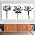 Quadros Decorativos Trio em Canvas Natureza Flores de Lótus Preto e Branco - Imagem 1