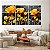 Quadros Decorativos Trio em Canvas Abstrato Flores Amarelas - Imagem 3