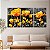 Quadros Decorativos Trio em Canvas Abstrato Flores Amarelas - Imagem 5