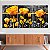 Quadros Decorativos Trio em Canvas Abstrato Flores Amarelas - Imagem 1