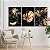 Quadros Decorativos Trio em Canvas Folhagem Preta e Dourada - Imagem 5