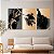Quadros Decorativos Trio em Canvas Folhagem Preta e Dourada - Imagem 3