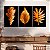 Quadros Decorativos Trio em Canvas Folhas Douradas em Fundo Preto - Imagem 5