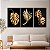 Quadros Decorativos Trio em Canvas Costelas de Adão Douradas Fundo Preto - Imagem 4
