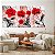 Quadros Decorativos Trio em Canvas Floral Rosas com Fundo Abstrato - Imagem 3