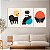 Quadros Decorativos Trio em Canvas Abstrato Círculos Coloridos - Imagem 3