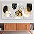 Quadros Decorativos Trio em Canvas Composição Abstrata de Folhas com Detalhes Dourados - Imagem 2