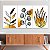 Quadros Decorativos Trio em Canvas Composição Abstrata de Folhas com Detalhes Dourados - Imagem 4