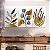 Quadros Decorativos Trio em Canvas Composição Abstrata de Folhas com Detalhes Dourados - Imagem 5