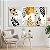 Quadros Decorativos Trio em Canvas Composição Abstrata de Folhas com Detalhes Dourados - Imagem 5