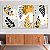 Quadros Decorativos Trio em Canvas Composição Abstrata de Folhas com Detalhes Dourados - Imagem 3