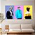 Quadros Decorativos Trio em Canvas Abstrato Estátuas Pop Art Coloridas - Imagem 2