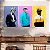 Quadros Decorativos Trio em Canvas Abstrato Estátuas Pop Art Coloridas - Imagem 4