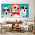 Quadros Decorativos Trio em Canvas Animais Pets em Fundos Coloridos - Imagem 5