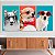 Quadros Decorativos Trio em Canvas Animais Pets em Fundos Coloridos - Imagem 3