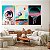 Quadros Decorativos Trio em Canvas Abstrato Astronautas Fundos Coloridos - Imagem 5