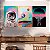 Quadros Decorativos Trio em Canvas Abstrato Astronautas Fundos Coloridos - Imagem 4