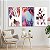 Quadros Decorativos Trio em Canvas Abstrato Penas Coloridas e Formas Geométricas - Imagem 4