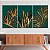 Quadros Decorativos Trio em Canvas Folhas Douradas em Fundo Verde - Imagem 5