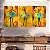 Quadros Decorativos Trio em Canvas Pintura Bailarinas Vestido Colorido - Imagem 1