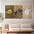 Quadros Decorativos Trio em Canvas Composição Abstrata Dourada - Imagem 2