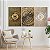 Quadros Decorativos Trio em Canvas Composição Abstrata Dourada - Imagem 3