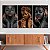 Quadros Decorativos Trio em Canvas Beleza Feminina Mulheres com Maquiagem Preta e Dourada - Imagem 5