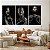 Quadros Decorativos Trio em Canvas Beleza Feminina Mulheres com Maquiagem Preta e Dourada - Imagem 4