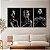 Quadros Decorativos Trio em Canvas Beleza Feminina Mulheres com Maquiagem Preta e Dourada - Imagem 5
