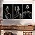 Quadros Decorativos Trio em Canvas Beleza Feminina Mulheres com Maquiagem Preta e Dourada - Imagem 3