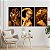 Quadros Decorativos Trio em Canvas Beleza Feminina Mulheres com Maquiagem Dourada - Imagem 1