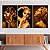 Quadros Decorativos Trio em Canvas Beleza Feminina Mulheres com Maquiagem Dourada - Imagem 2