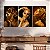 Quadros Decorativos Trio em Canvas Beleza Feminina Mulheres com Maquiagem Dourada - Imagem 3