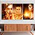 Quadros Decorativos Trio em Canvas Beleza Feminina Mulheres com Maquiagem Dourada - Imagem 2