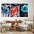 Quadros Decorativos Trio em Canvas Beleza Feminina Mulheres com Flores no Rosto - Imagem 4