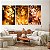 Quadros Decorativos Trio em Canvas Beleza Feminina Mulheres com Maquiagem Dourada e Flores - Imagem 5